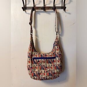 Kavu Crossbody/Satchel white/orange/purple.